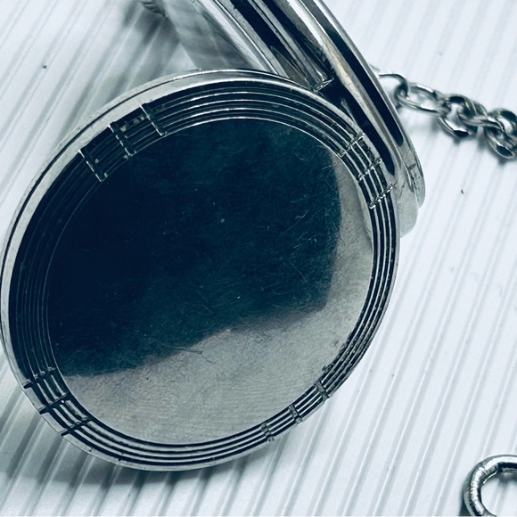 Vintage James Michael Silver Art Deco Pocket Watch with Chain - Picture 5 of 10